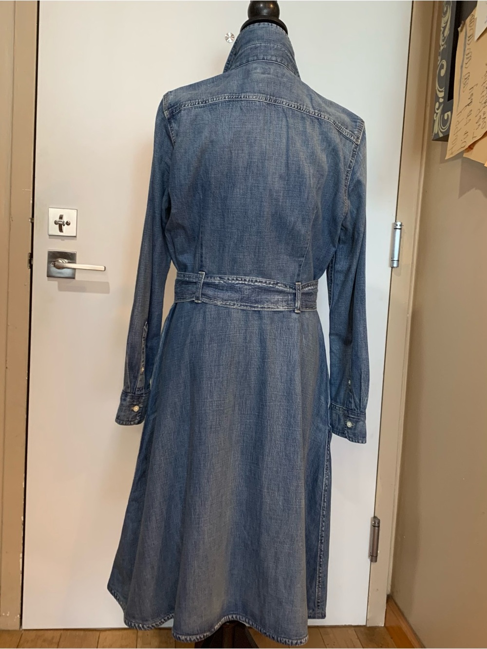 Ralph Lauren NWT 10 Indigo Denim Shirt Dress with Tie Waist & Long Sleeves - Picture 4 of 8
